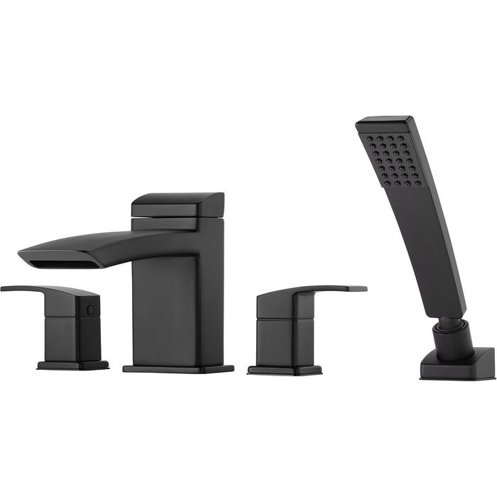 Pfister LG6-4D1B Kenzo Roman Tub Trim Kit with Handshower in Matte Black