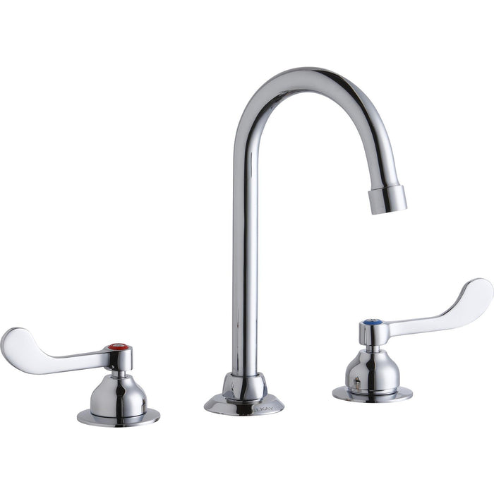 Elkay LK800GN05T4 8" Centerset, Concealed Deck Faucet, 5" Gooseneck Spout 4" Chrome