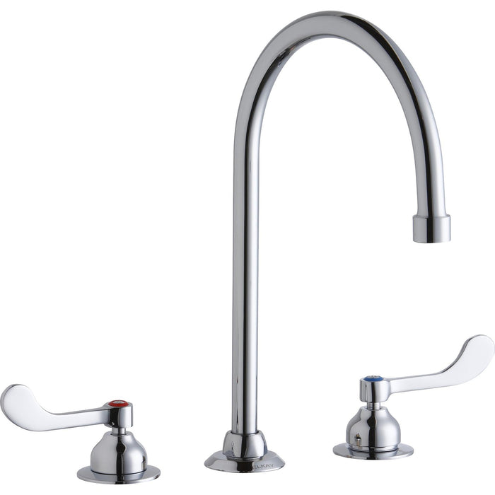 Elkay LK800GN08T4 8" Centerset, Concealed Deck Faucet, 8" Gooseneck Spout 4" Chrome