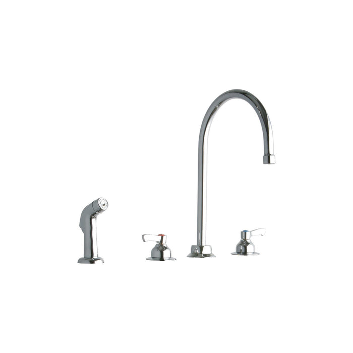 Elkay LK801GN08L2 8" Centerset, Concealed Deck Faucet, 8" Gooseneck Spout, Side Spray Chrome