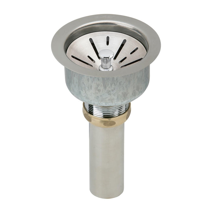 Elkay LK99S Deluxe 3-1/2" Drain, Satin Finish, Strainer Rubber Seal and Tailpiece