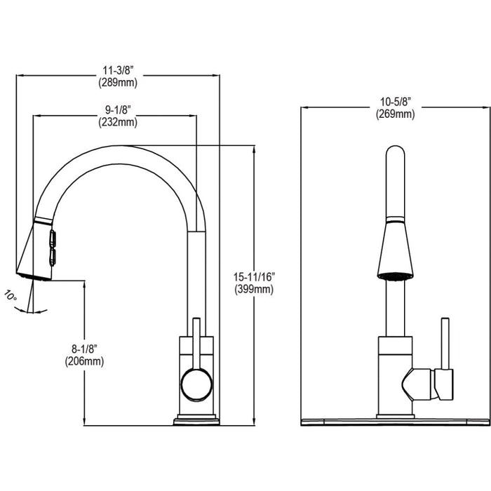 Elkay LKAV3031CR Avado Single Hole Kitchen Faucet with Pull-down Spray and Forward Lever Handle in Chrome