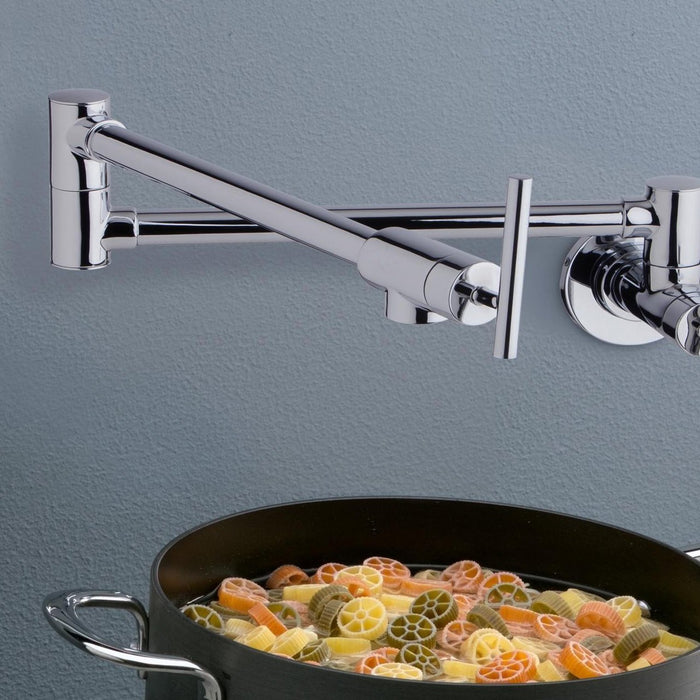 Elkay LKAV4091LS Avado Wall Mount Pot Filler Kitchen Faucet, Lever Handles Lustrous Steel