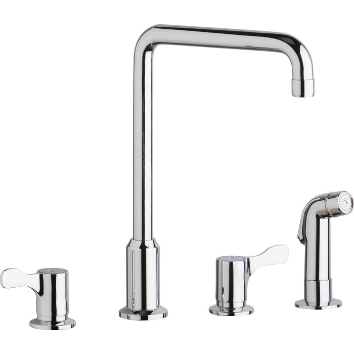 Elkay LKD2433C 8" Centerset Concealed Deck Mount Faucet, Arc Spout, Side Spray Chrome