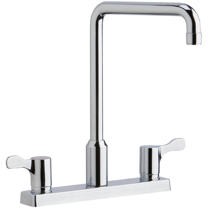 Elkay LKD2442C 8" Centerset Exposed Deck Mount Faucet, Arc Spout and 2-5/8" Levers Chrome