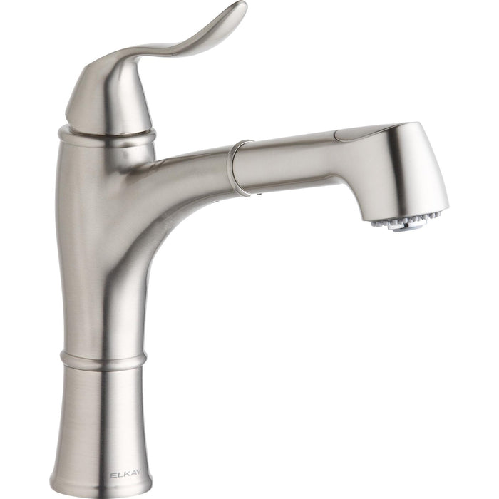 Elkay LKEC1041NK Explore Kitchen Faucet, Pull-Out Spray, Hi/Mid-Rise Base in Brushed Nickel
