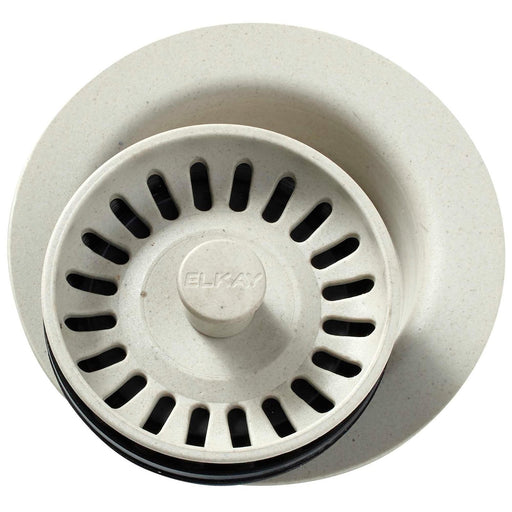 Elkay LKQD35BQ Polymer Disposer Flange, Removable Strainer and Rubber Stopper Bisque