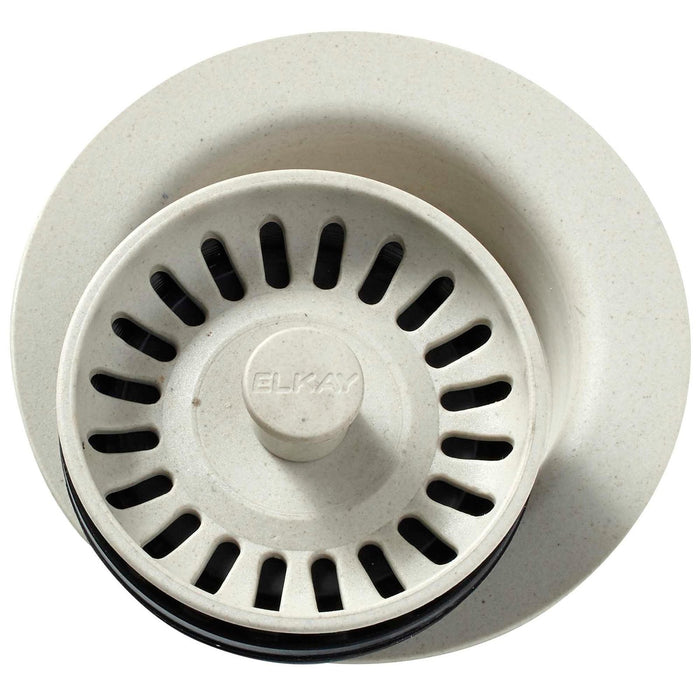 Elkay LKQD35BQ Polymer Disposer Flange, Removable Strainer and Rubber Stopper Bisque