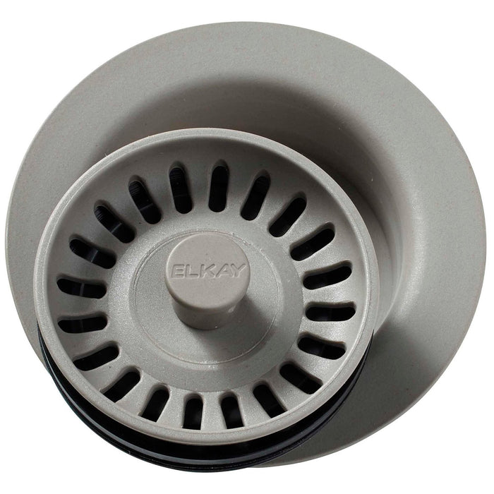 Elkay LKQD35GR Polymer Disposer Flange, Removable Strainer and Rubber Stopper Greige