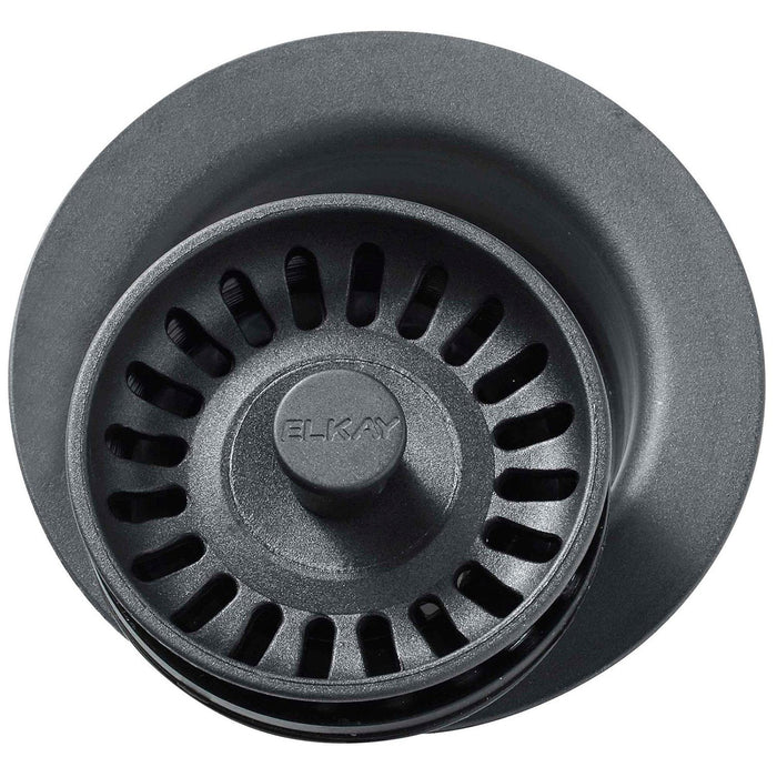 Elkay LKQD35GY Polymer Disposer Flange, Removable Basket Strainer and Rubber Stopper Gray