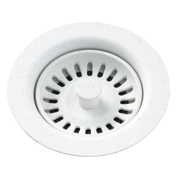 Elkay LKQS35WH Polymer Drain Fitting, Removable Basket Strainer and Rubber Stopper White