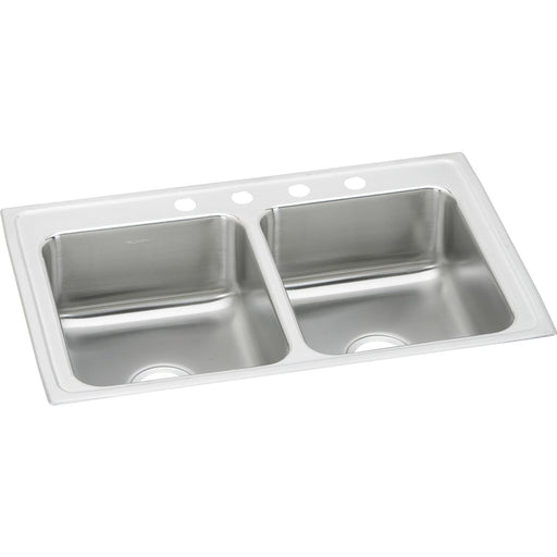 Elkay LR33193 Lustertone Stainless Steel 33" x 19-1/2" x 7-5/8", 2-Bowl Top Mount Kitchen Sink