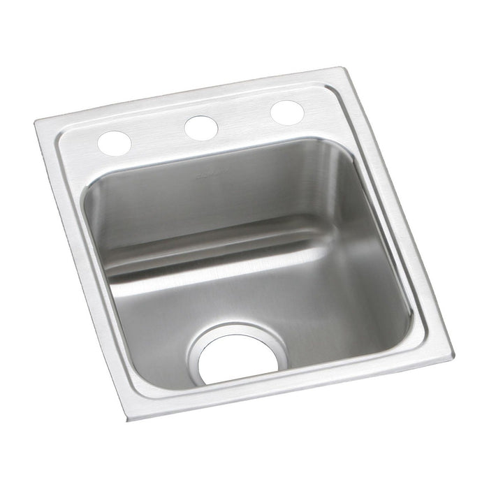 Elkay LRAD1517553 Lustertone Stainless Steel 15" x 17-1/2" x 5-1/2", 1-Bowl Top Mount ADA Kitchen Sink