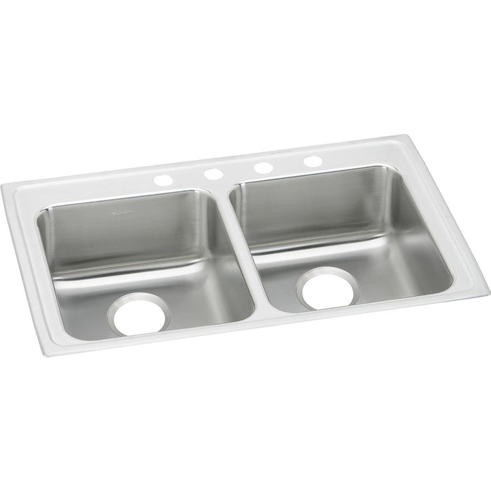 Elkay LRAD3321554 Lustertone Stainless Steel 33" x 21-1/4" x 5-1/2", 2-Bowl Top Mount ADA Kitchen Sink
