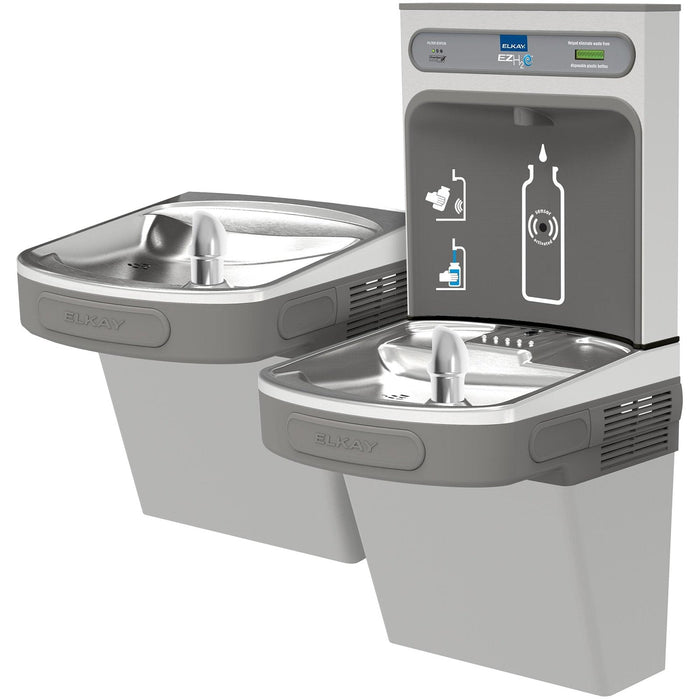 Elkay LZSTL8WSVRLK EZH2O Filling Station and Versatile Bi-Level ADA Water Cooler, Filtered 8 GPH Gray