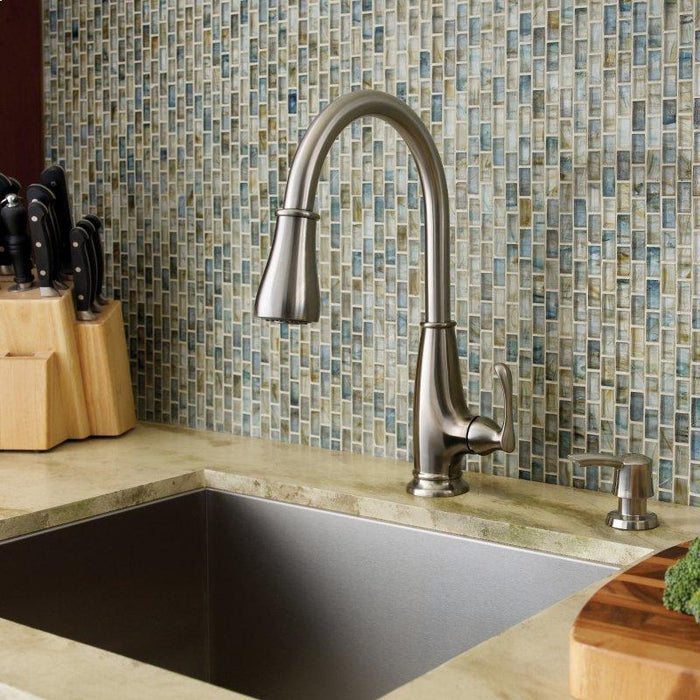 Pfister LF-529-7AYS Ainsley Kitchen Faucet with Soap Dispenser, Stainless Steel