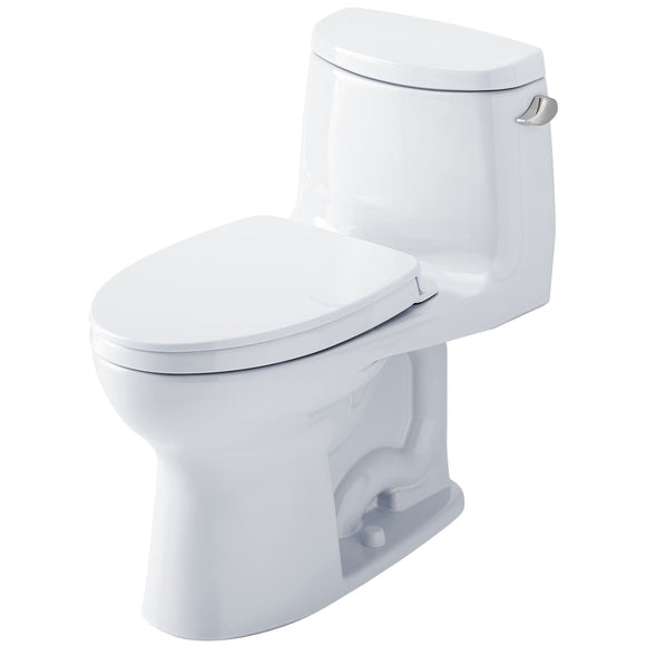 TOTO MS604124CEFRG#01 UltraMax II One-Piece Elongated Toilet with SoftClose Seat and Washlet+ Compatibility in Cotton White
