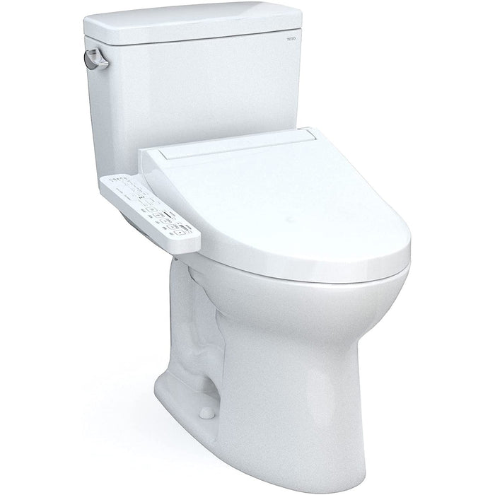 TOTO MW7763074CSFG.10#01 Drake Two-Piece 1.6 GPF Washlet+ Universal Height Toilet with C2 Bidet Seat, 10" Rough-in