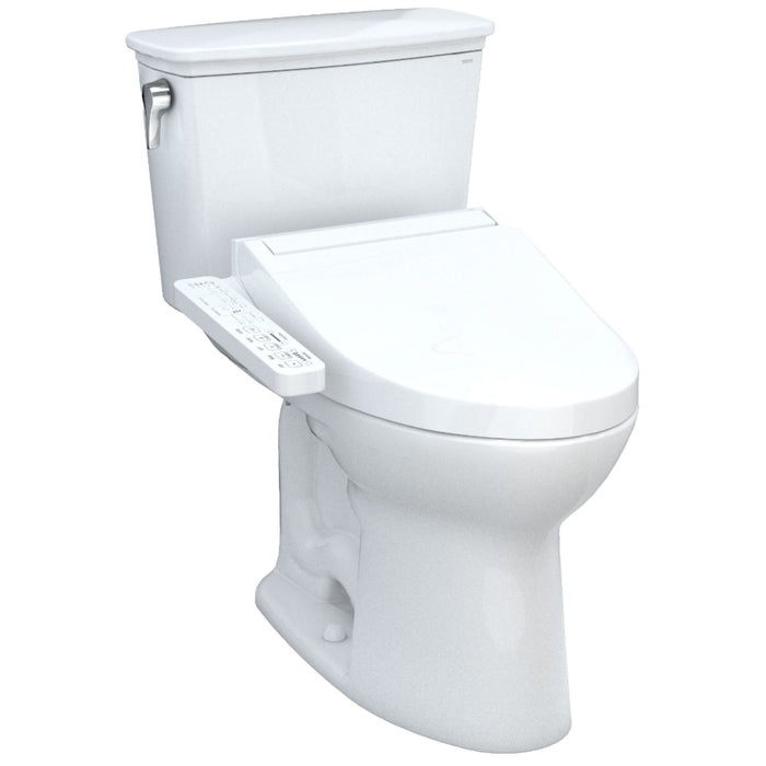 TOTO MW7863074CEG#01 Drake Washlet+ 1.28 GPF Elongated Toilet with C2 Washlet Bidet Seat, Regular Height