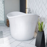 DreamLine BTMO6032WFXXC00 Montego 60" x 32" Freestanding Double Slipper 2-Person Oval Bathtub in White