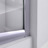 DreamLine DL-6702-01CL Prime 36"x 74 3/4"Semi-Frameless Clear Glass Sliding Shower Enclosure in Chrome with White Base Kit - Bath4All