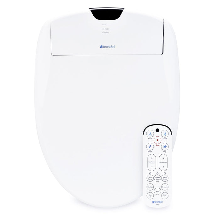Brondell Swash 1400 Luxury Bidet Round Toilet Seat in White with Dual Nozzles