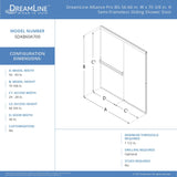DreamLine SDAB60A700VXX06 Alliance Pro BG 56-60"W x 70 3/8"H Semi-Frameless Sliding Shower Door in Oil Rubbed Bronze