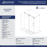 DreamLine SHEN-6132601-07 Enigma-X 32 1/2"D x 60 3/8"W x 76"H Fully Frameless Sliding Shower Enclosure in Brushed Stainless Steel