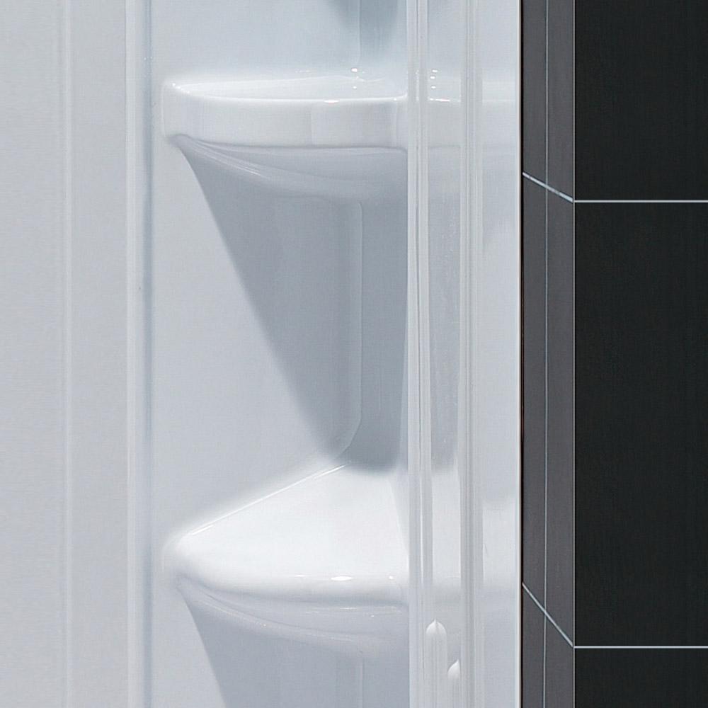 DreamLine DL-6040C-01 36x36 Neo-Angle Shower Base and QWALL-2