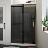 DreamLine SDVH48W760VXG05 Sapphire-V Bypass Shower Door in Brushed Gold, Gray Glass