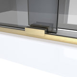 DreamLine SDVH48W760VXG05 Sapphire-V 44 - 48"W x 76"H Bypass Shower Door in Brushed Gold and Gray Glass