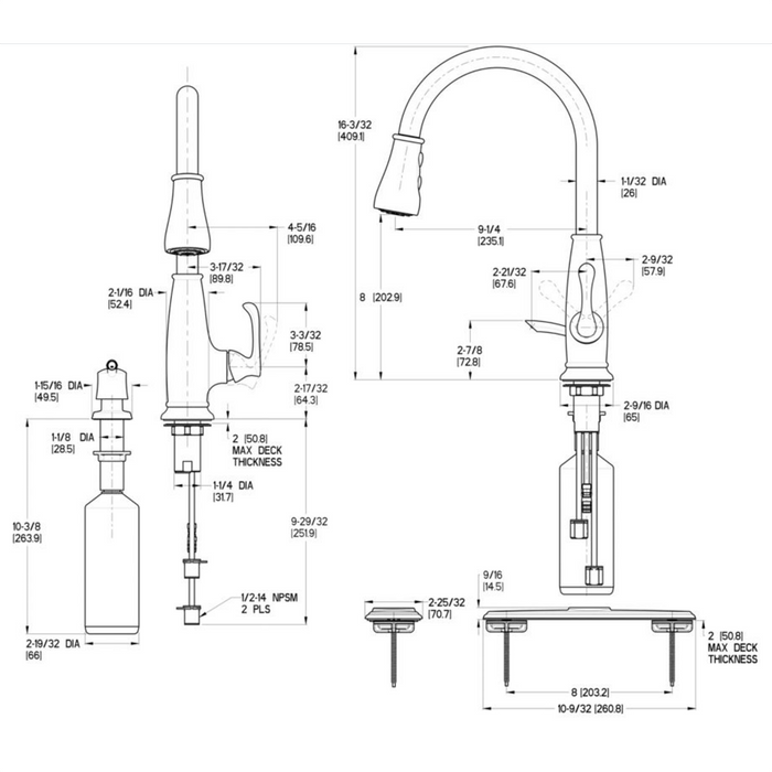 Pfister LF-529-7AYS Ainsley Kitchen Faucet with Soap Dispenser, Stainless Steel