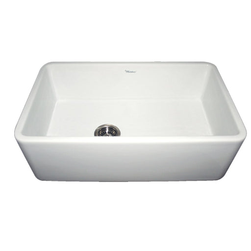 Whitehaus WH3018-WHITE Farmhaus Fireclay Duet Series Reversible Sink