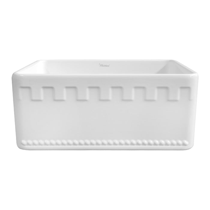 Whitehaus WHFLATN2418-WHITE Farmhaus Fireclay Reversible Sink