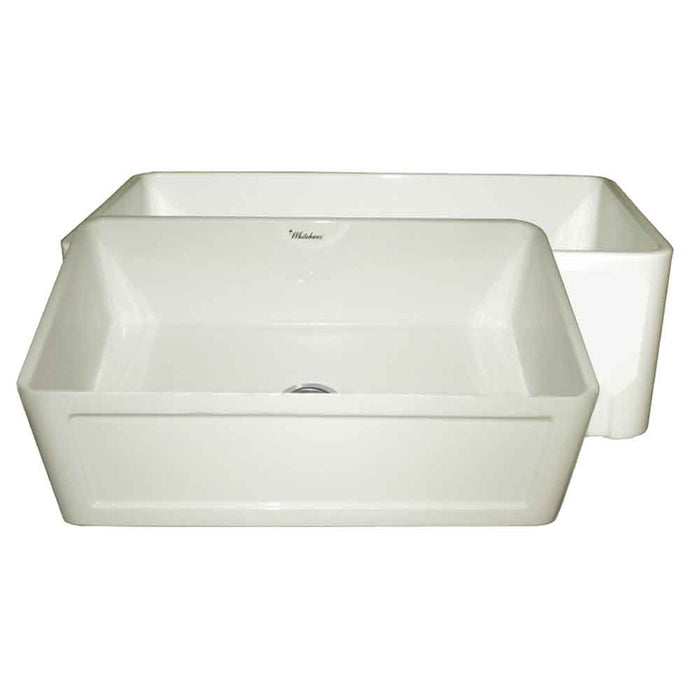 Whitehaus WHFLCON3018-BISCUIT Farmhaus Fireclay Reversible Sink