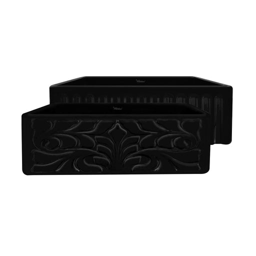 Whitehaus WHFLGO3018-BLACK Farmhaus Fireclay Reversible Sink