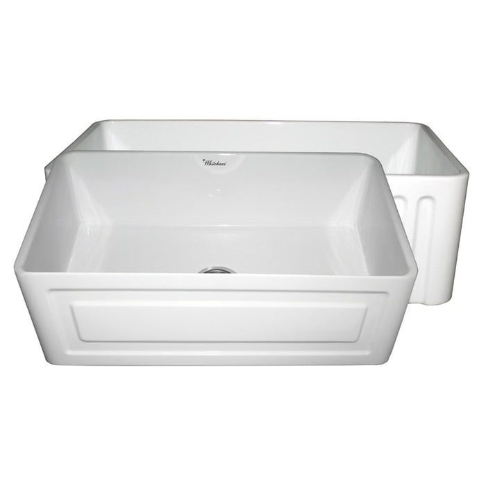 Whitehaus WHFLRPL3018-WHITE Farmhaus Fireclay Reversible Sink