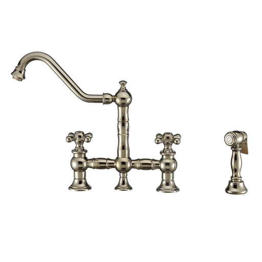 Whitehaus WHKBTCR3-9201-NT-PN Vintage III Plus Bridge Faucet