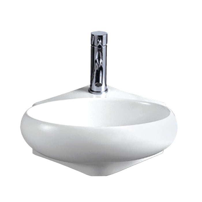 Whitehaus WHKN1137 Isabella Collection Oval Corner Wall Mount Sink