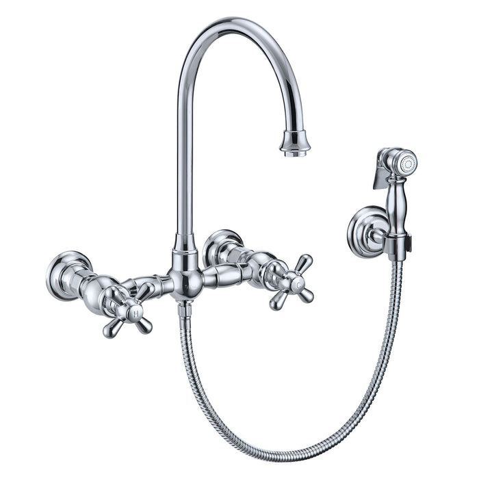 Whitehaus WHKWCR3-9301-NT-C Vintage III Plus Wall Mount Faucet