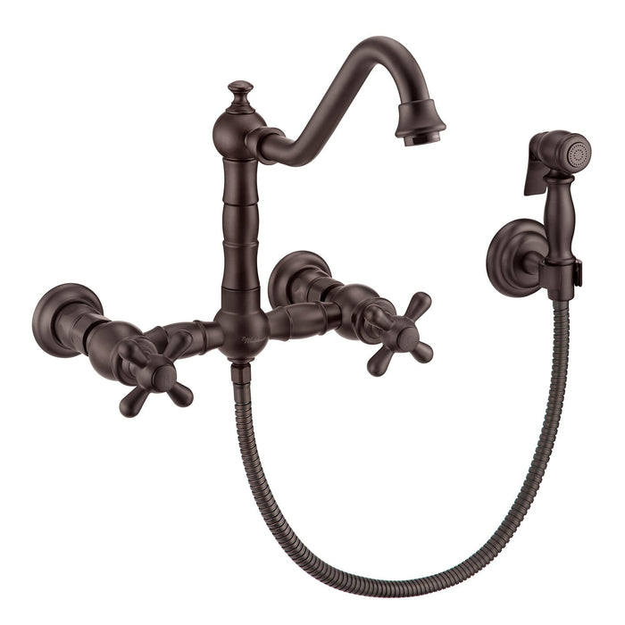 Whitehaus WHKWCR3-9402-NT-ORB Vintage III Plus Wall Mount Faucet
