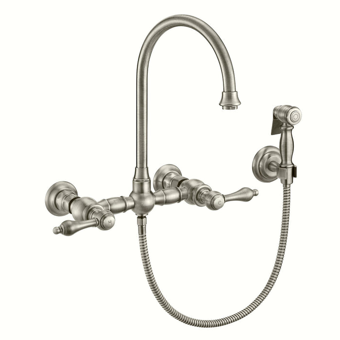 Whitehaus WHKWLV3-9301-NT-BN Vintage III Plus Wall Mount Faucet