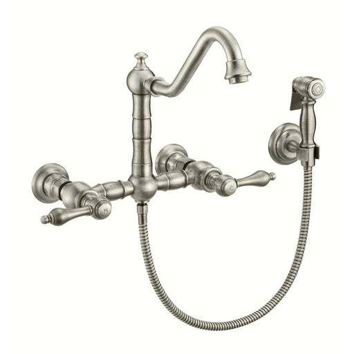 Whitehaus WHKWLV3-9402-NT-BN Vintage III Plus Wall Mount Faucet