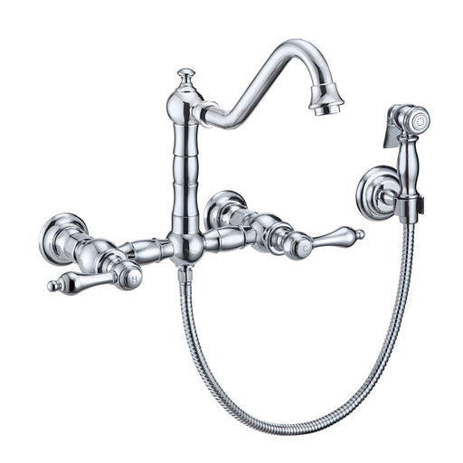 Whitehaus WHKWLV3-9402-NT-C Vintage III Plus Wall Mount Faucet