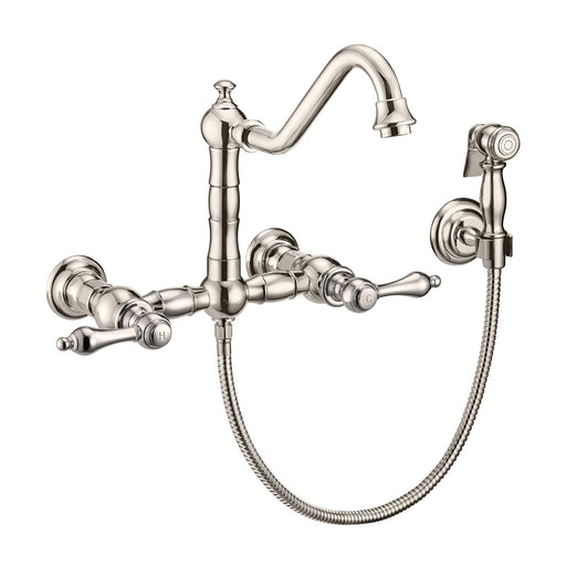 Whitehaus WHKWLV3-9402-NT-PN Vintage III Plus Wall Mount Faucet