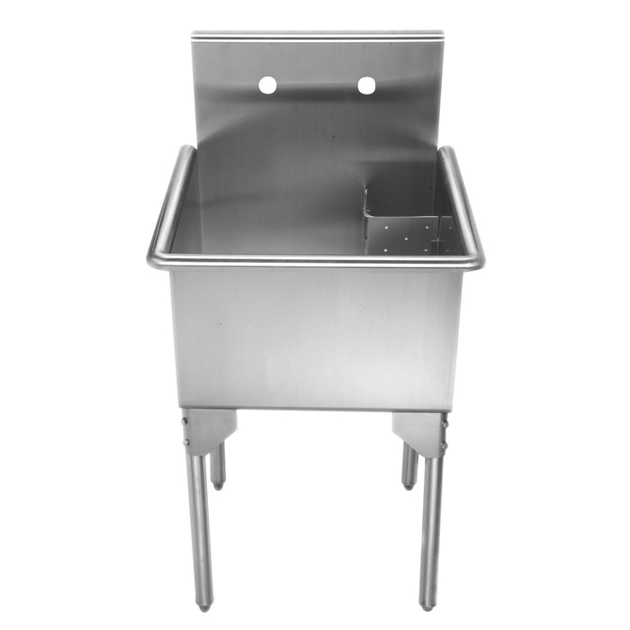 Whitehaus WHLS2020-NP Pearlhaus Stainless Steel Single Bowl Commercial Freestanding Utility Sink