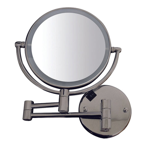Whitehaus WHMR912-BN Round Wall Mount Dual LED 7X Magnified Mirror