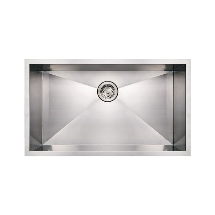 Whitehaus WHNCM3219 Noah's Collection Stainless Steel Commercial Single Bowl Undermount Sink