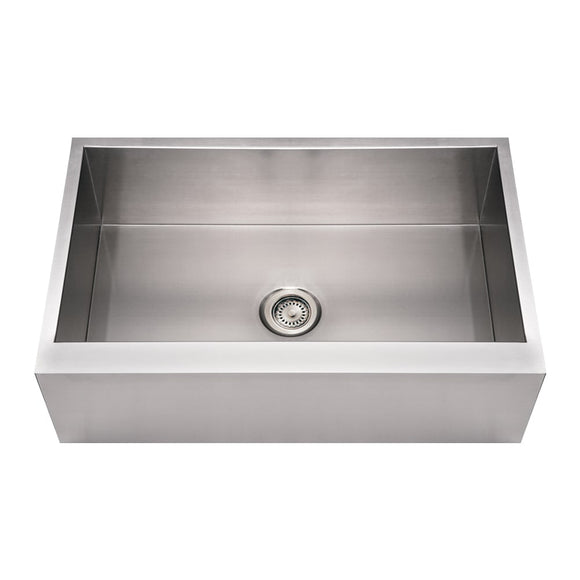 Whitehaus WHNCMAP3321 Noah's Collection Stainless Steel Commercial Single Bowl Front Apron Sink