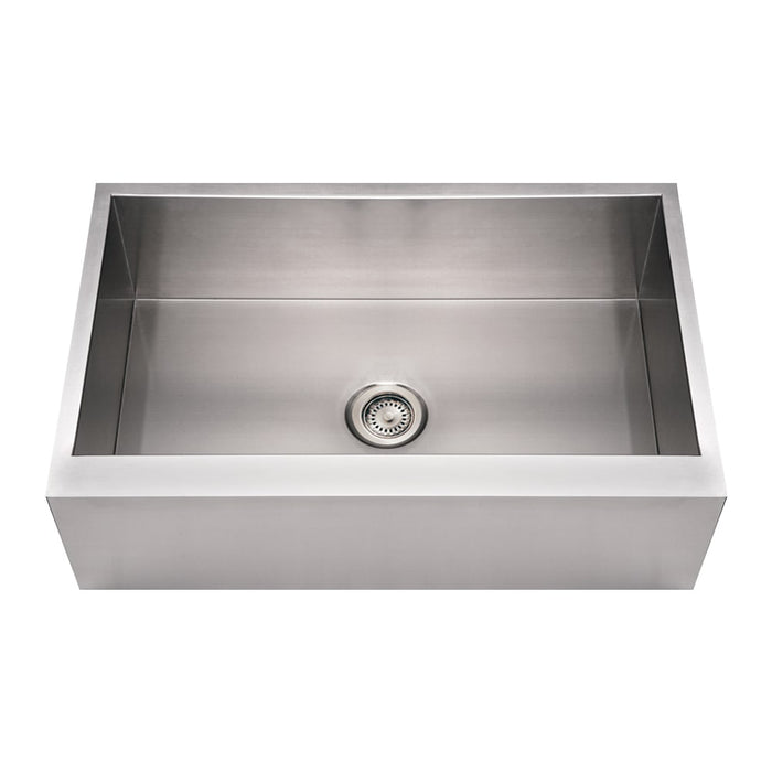 Whitehaus WHNCMAP3321 Noah's Collection Stainless Steel Commercial Single Bowl Front Apron Sink